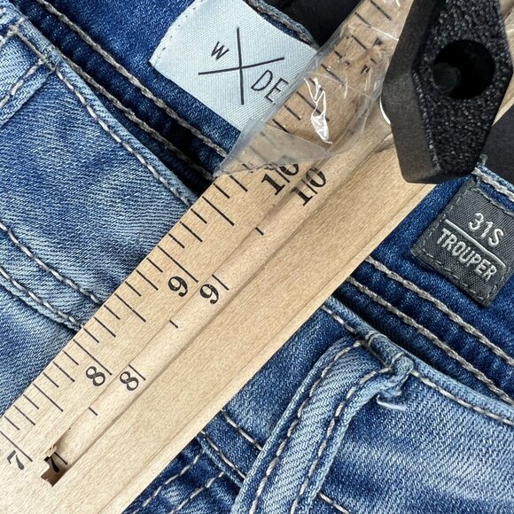 Departwest Jeans Men's 31x29 Skinny Trouper Light Blue Distressed Denim Tag 31 S - Picture 15 of 16